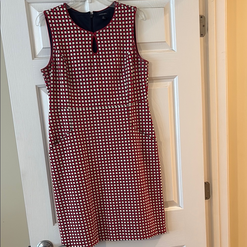 Lands’ End Red and White Polka Dot Dress with Pockets